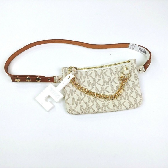 white mk fanny pack